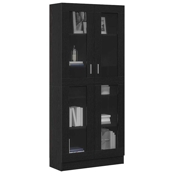 vidaXL Biblioth&egrave;que Ch&ecirc;ne noir 82,5 x 30,5 x 185 cm Bois d'ing&eacute;nierie