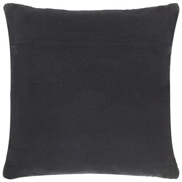 vidaXL Coussin chindi Noir 60x60 cm Cuir et coton
