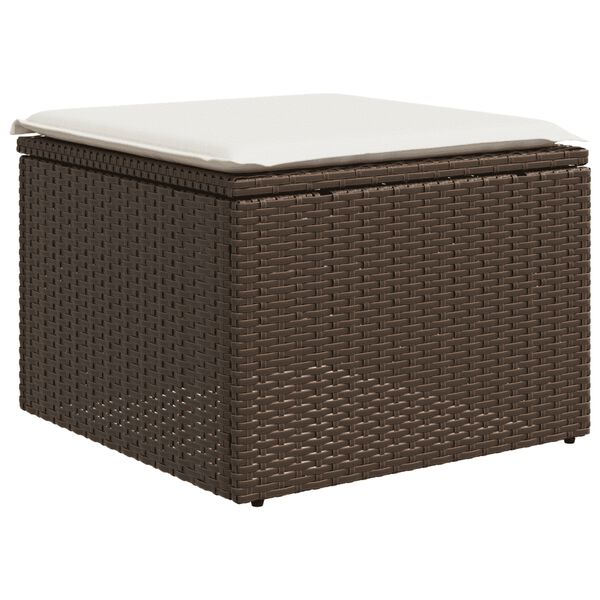 vidaXL Salon de jardin avec coussins 7 pcs marron r&eacute;sine tress&eacute;e