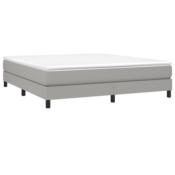 vidaXL Sommier &agrave; lattes de lit avec matelas Gris clair 180x200cm Tissu