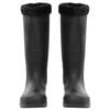 vidaXL Bottes de pluie avec chaussettes amovibles noir taille 44 PVC