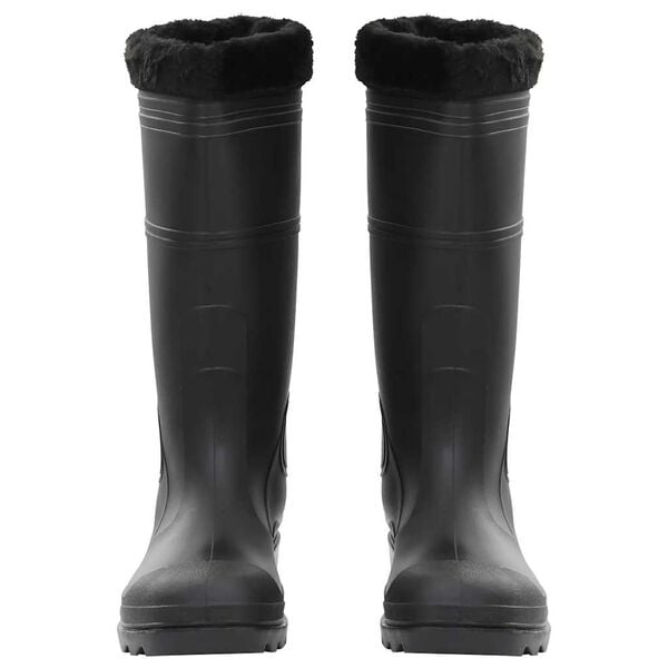 vidaXL Bottes de pluie avec chaussettes amovibles noir taille 44 PVC