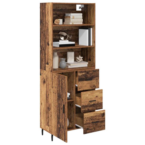 vidaXL Haut Armoire avec tiroir 2 pcs Bois Ancien Bois d'ing&eacute;nierie
