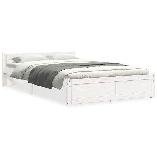 vidaXL Cadre de lit sans matelas blanc bois massif 120x190 cm