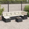 vidaXL Ensemble de canap&eacute; de jardin avec coussin 8 pcs Noir Poly rotin