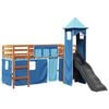 vidaXL Lit mezzanine enfants avec tour bleu 80x200cm bois pin massif