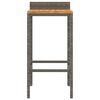 vidaXL Tabourets de bar lot de 4 gris résine tressée et bois d'acacia