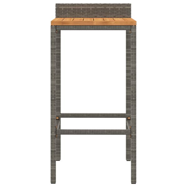 vidaXL Tabourets de bar lot de 4 gris résine tressée et bois d'acacia