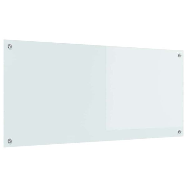 vidaXL Protection de cuisine Blanc 110 x 50 x 0,6 cm verre tremp&eacute;