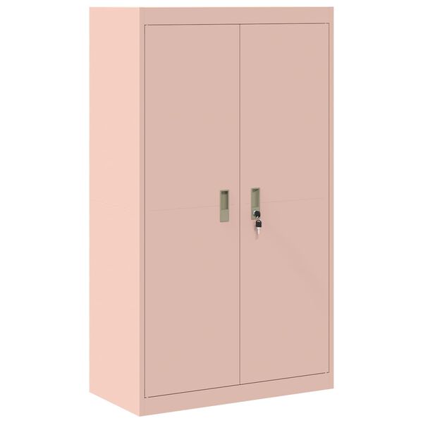 vidaXL Armoire de rangement 2 pcs Rose 80 x 40 x 140 cm Acier