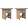 vidaXL Table de chevet 2 pcs Ch&ecirc;ne artisanal 41 x 40 x 45 cm