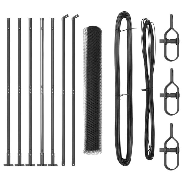 vidaXL Poteau de clôture. Gris 10 x 0,8 m (maille de 25 mm)