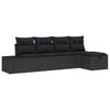 vidaXL Ensemble de canap&eacute; de jardin 5 pc Noir polyrotin