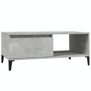 vidaXL Table basse Gris b&eacute;ton 90x50x36,5 cm Bois d'ing&eacute;nierie