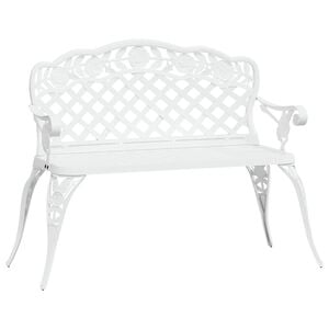 vidaXL Banc de jardin 108 cm Aluminium coul&eacute; Blanc