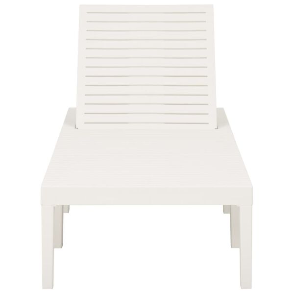 vidaXL Chaise longue plastique blanc
