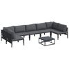 vidaXL Ensemble de canap&eacute; de jardin avec coussin 8 pcs Noir Acier