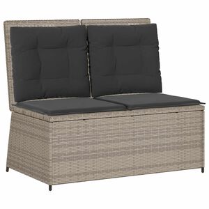 vidaXL Banc de jardin avec coussin Gris clair Poly rotin