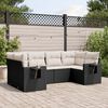 vidaXL Salon de jardin 6 pcs avec coussins noir r&eacute;sine tress&eacute;e