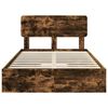 vidaXL Lit de Rangement Ch&ecirc;ne fum&eacute; 120 x 190 cm Bois d'ing&eacute;nierie