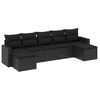 vidaXL Salon de jardin 7 pcs avec coussins noir r&eacute;sine tress&eacute;e