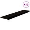 vidaXL Marches d'escalier 12 pcs marron fonc&eacute; 120x30x2 cm ch&ecirc;ne massif