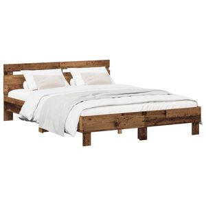 vidaXL Cadre de lit Bois ancien 140 x 190 cm Bois d'ing&eacute;nierie