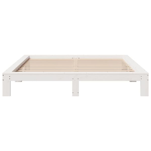 vidaXL Cadre de lit sans matelas blanc 180x200 cm bois massif de pin