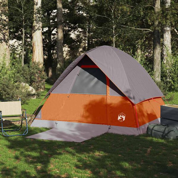 vidaXL Tente de camping &agrave; d&ocirc;me 4 personnes orange imperm&eacute;able