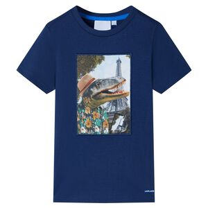 vidaXL T-shirt pour enfants bleu fonc&eacute; 116