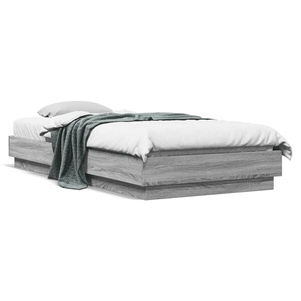 vidaXL Cadre de lit sans matelas sonoma gris 90x200 cm