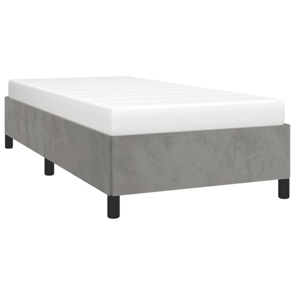 vidaXL Cadre de lit sans matelas gris clair 90x190 cm velours