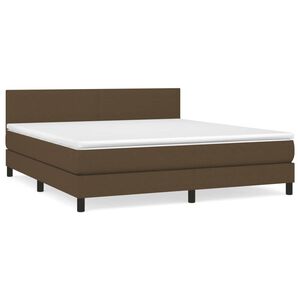 vidaXL Sommier &agrave; lattes de lit avec matelas Marron fonc&eacute; 180x200 cm