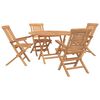 vidaXL Ensemble de jardin 5 pc Marron Bois de teck massif