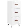 vidaXL Buffet Blanc brillant 34,5x34x90 cm Bois d'ing&eacute;nierie