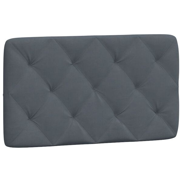 vidaXL Coussin de tête de lit gris foncé 90 cm velours