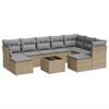 vidaXL Salon de jardin avec coussins 10 pcs beige r&eacute;sine tress&eacute;e