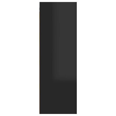vidaXL Meuble TV Noir brillant 30,5x30x90 cm Bois d’ingénierie