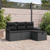 vidaXL Ensemble de canap&eacute; de jardin avec coussin 4 pcs Noir polyrotin