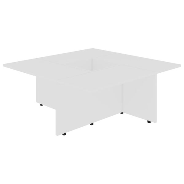 vidaXL Table basse Blanc 79,5x79,5x30 cm Bois d'ingénierie