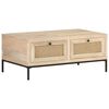 vidaXL Table basse 90x50x37 cm Bois de manguier et canne naturelle