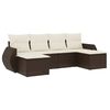 vidaXL Salon de jardin avec coussins 6 pcs marron r&eacute;sine tress&eacute;e