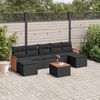 vidaXL Salon de jardin 8 pcs avec coussins noir r&eacute;sine tress&eacute;e