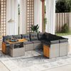 vidaXL Salon de jardin avec coussins 10 pcs gris r&eacute;sine tress&eacute;e