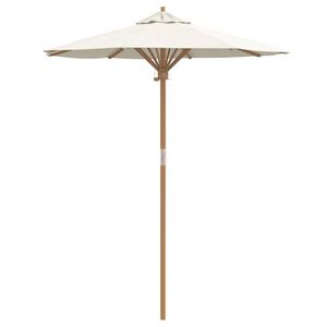 vidaXL Parasol de jardin Blanc cr&egrave;me &Oslash; 270 x 260 cm Bambou
