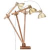 vidaXL Lampadaire Laiton Bois de manguier massif E27