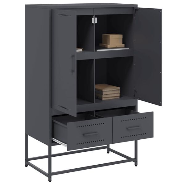 vidaXL Buffet haut anthracite 68x39x111,5 cm acier