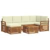 vidaXL Ensemble de canap&eacute;s d'ext&eacute;rieur 7 pc Naturel et Cr&egrave;me Polyester