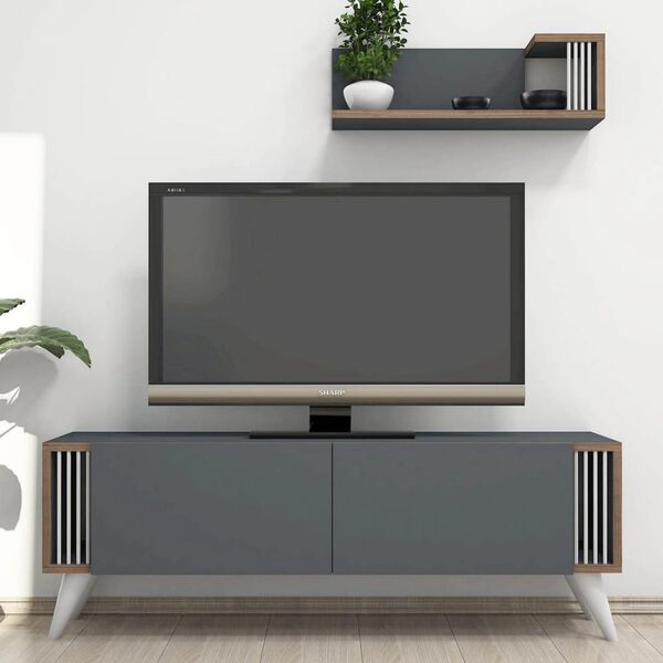 Homemania Meuble TV Nicol 120x31x42 cm Anthracite
