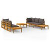 vidaXL Salon de jardin 5 pcs avec coussins gris fonc&eacute; Bois d'acacia